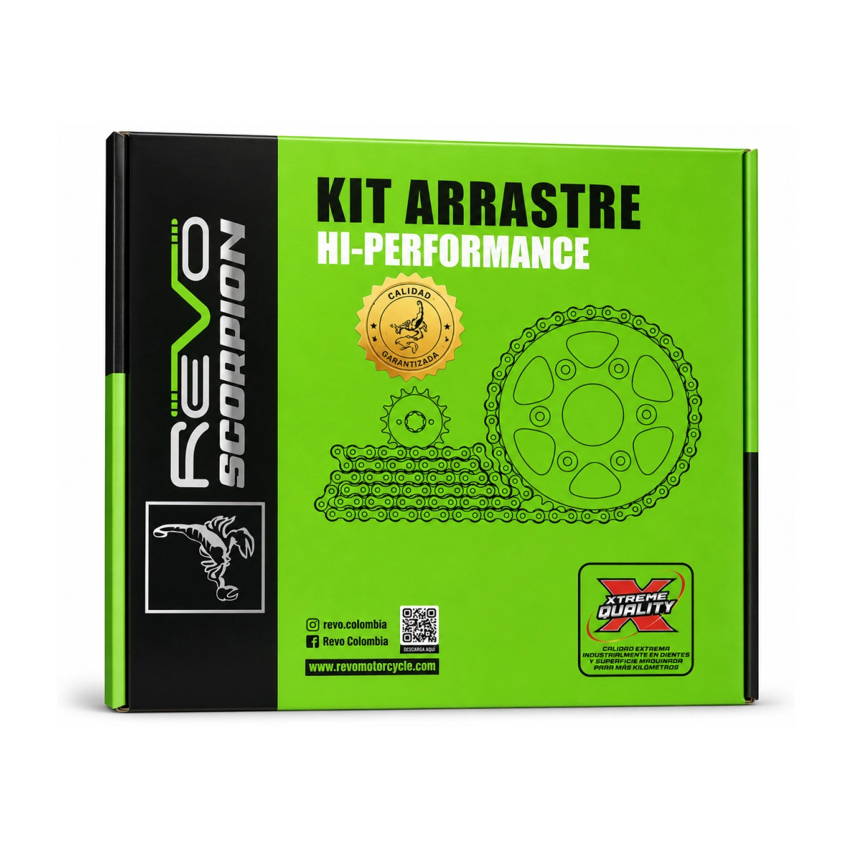 Kit de Arrastre 14x45 4H Cadena Dorada 428H-138 para Apache RTR 160 4V FI KITX3